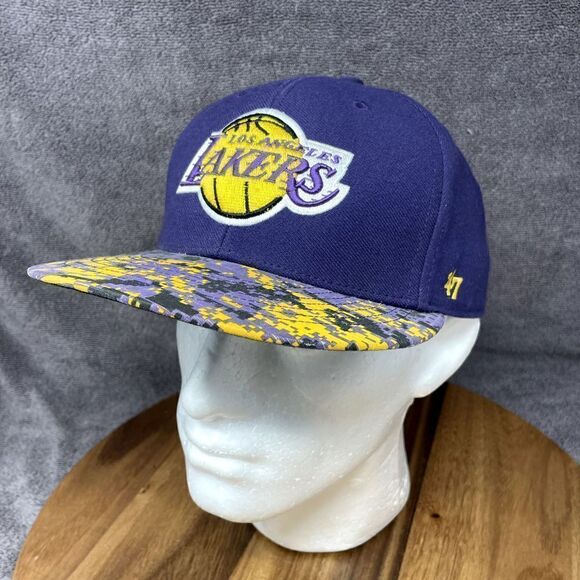 NBA Los Angeles Lakers Hwc Hardwood Classics Snapback 47 Brand Hat Cap Flat Bill - Picture 6 of 9